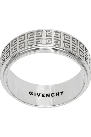 Givenchy Silver Allover 4G Pattern Ring