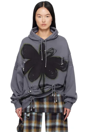 Collina Strada Purple Rhinestone Burst Hoodie