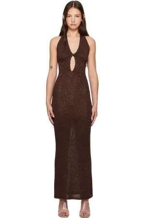 Bec & Bridge Brown Delfina Halter Midi Dress