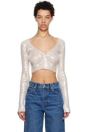 Alexander Wang White Cropped Cardigan