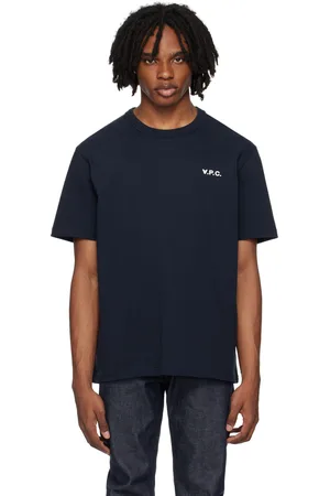 A.P.C. Navy Flocked T-Shirt