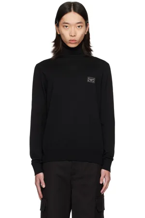 Dolce & Gabbana Black Logo Plaque Turtleneck