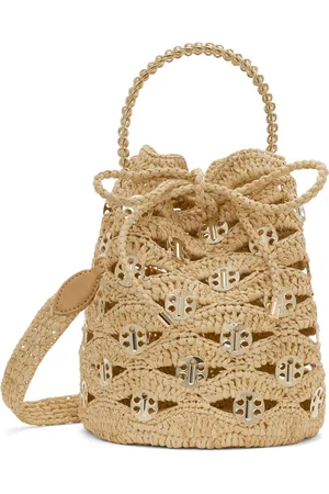 Paco rabanne Beige New Raphia Wave Bucket Bag