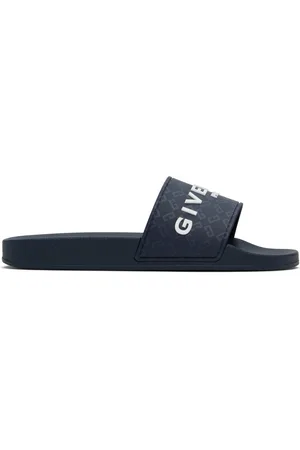 Givenchy Navy Slide Flat Pool Slides