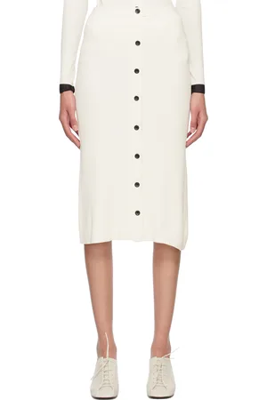 Proenza Schouler Off-White White Label Button Midi Skirt