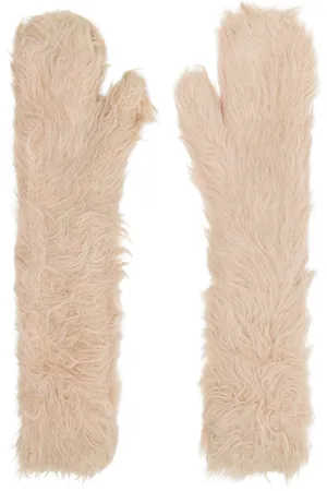 Acne Studios Beige Fluffy Mitts