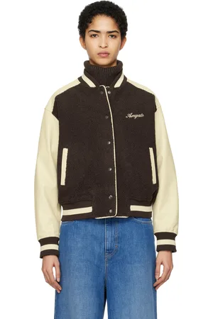 Axel Arigato & Beige Saul Varsity Bomber Jacket