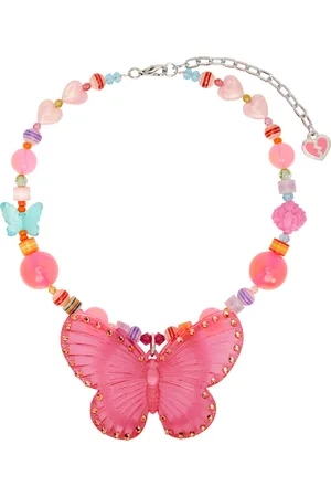 Petra Collins SSENSE Exclusive Pink & Multicolor Tarina Tarantino Edition Butterfly Brit Charm Necklace