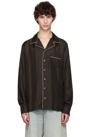 Dolce & Gabbana Brown DG Embroidery Shirt