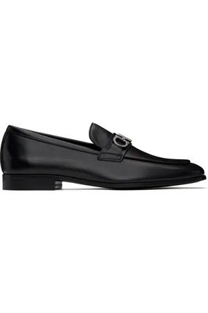 Salvatore Ferragamo Black Gancini Ornament Loafers