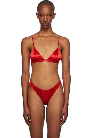 FLEUR DU MAL Red Luxe Triangle Bra