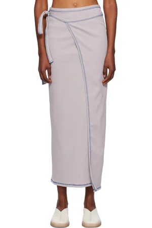 Baserange Gray Garble Wrap Maxi Skirt