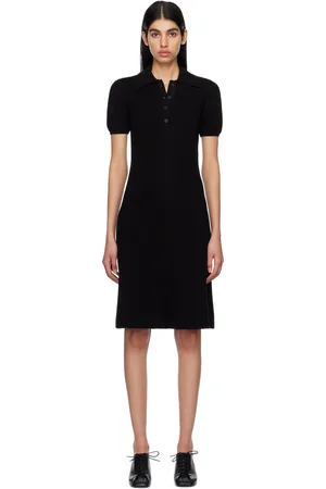 Joseph Black Spread Collar Midi Dress