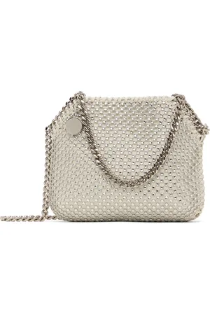 Stella McCartney White Falabella Crystal Mesh Mini Bag