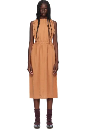 Baserange Orange Diph Midi Dress