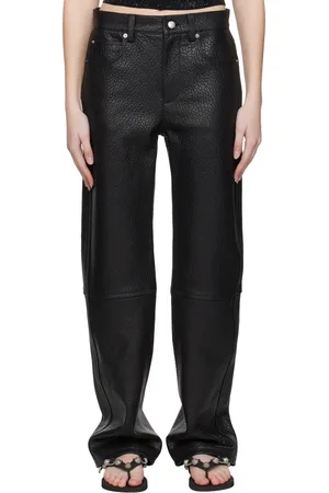 Alexander Wang EZ Mid-Rise Relaxed Straight Leather Pants