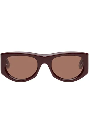 Gucci Burgundy Rectangular-Frame Sunglasses