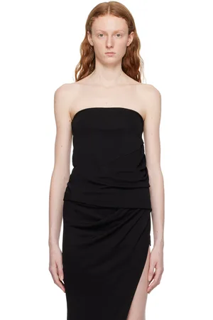 Helmut Lang Black Elasticized Tube Top