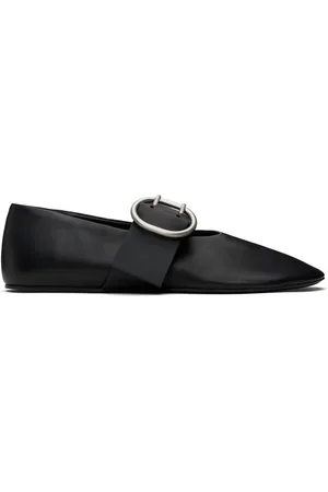 Jil Sander Black Buckle Ballerina Flats