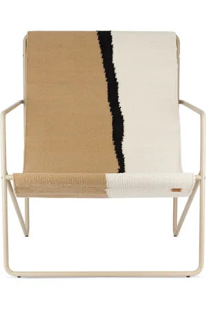 Ferm Living Off-White & Brown Desert Lounge Chair