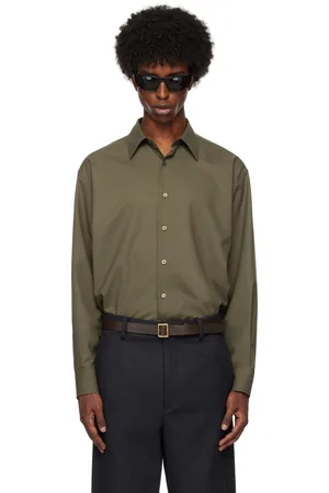 Auralee Khaki Super Fine Tropical Wool Shirt