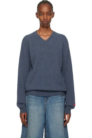 Comme des Garçons Navy Small Heart Sweater
