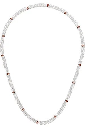 Hatton Labs Silver & Red Drop Tennis Chain Necklace