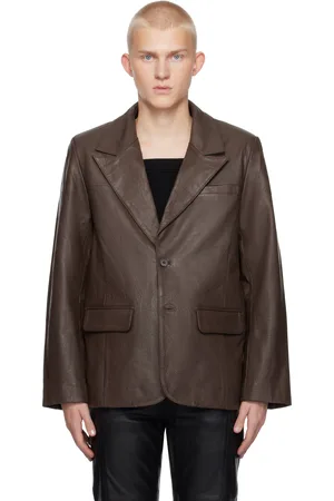Deadwood SSENSE Exclusive Brown Stanley Leather Blazer