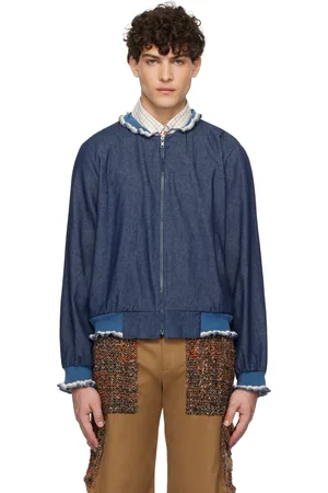 Anna Sui Blue Baseball Bomber Jacket