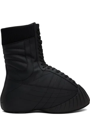 Balmain Black B-Cloud Rubberized Leather Boots