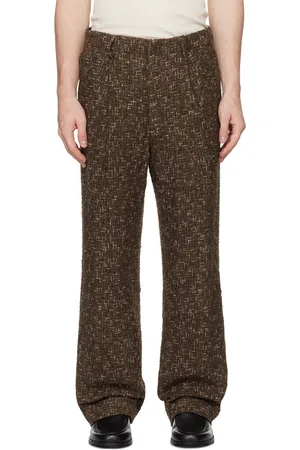 Auralee Brown Homespun Tweed Trousers