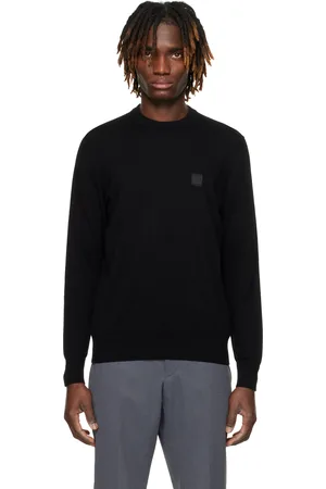 HUGO BOSS Black Cotton-Cashmere Regular-Fit Sweater