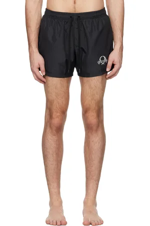 Moschino Black Laurel Crown Emblem Swim Shorts