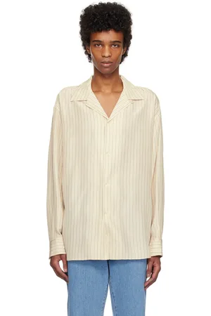 Rohe Beige Oversized Camp Collar Long Sleeve Silk Shirt