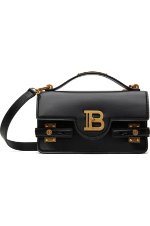 Balmain Black Smooth Leather B-Buzz 24 Bag