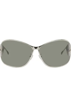 BLUMARINE Silver Wraparound Sunglasses