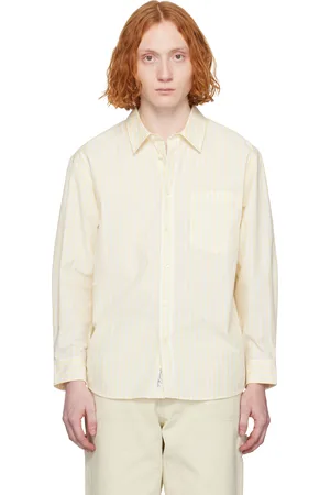 DUNST Yellow Oversized Striped Shirt
