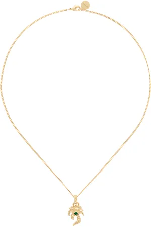 Palm Angels Gold Melted Palm Charm Necklace