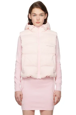 Alexander Wang Pink Cropped Hooded Puffer Down Vest
