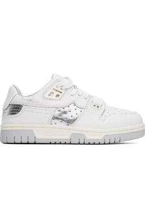 Acne Studios White & Silver Low-Top Sneakers