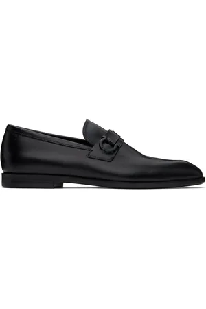 Salvatore Ferragamo Black Gancini Ornament Loafers