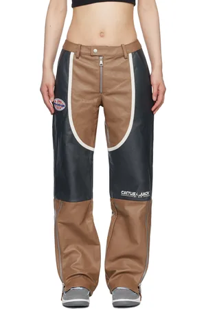 Nike Brown & Black Travis Scott Edition Leather Pants