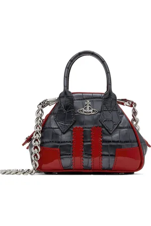 Vivienne Westwood Gray & Red Mini Yasmine Chain Bag