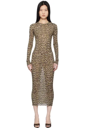 BLUMARINE Beige Leopard Maxi Dress