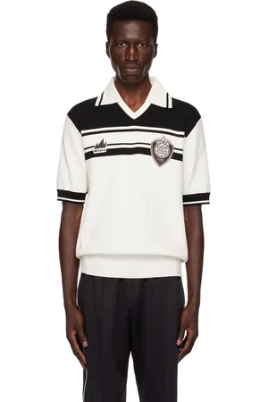 Dolce & Gabbana White & Black Striped Polo