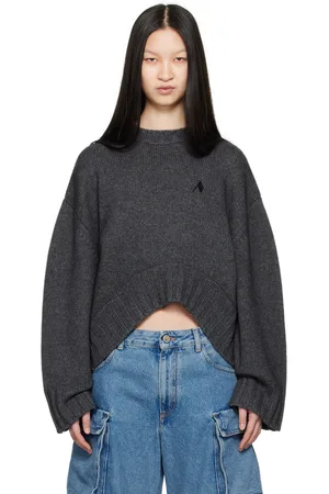 The Attico Gray Embroidered Sweater