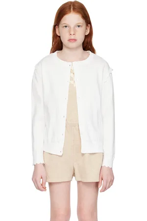 Chloé Kids Off-White Scalloped Cardigan