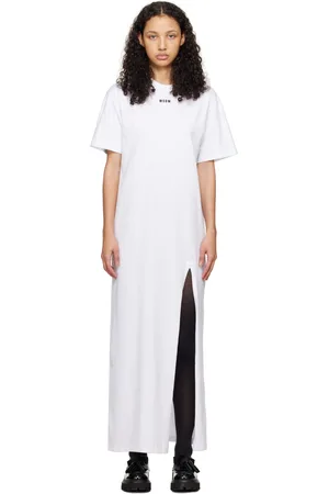 Msgm White Micro Maxi Dress