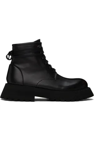 MARSÈLL Black Micarro Lace-Up Ankle Boots