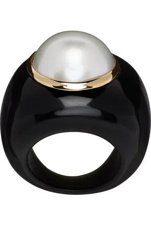 Sophie Buhai Black & Gold Pearl Moon Ring
